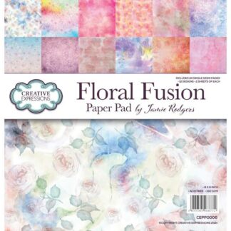 Creative Expressions Jamie Rodgers Floral Fusion 8 x 8 Paper Pad